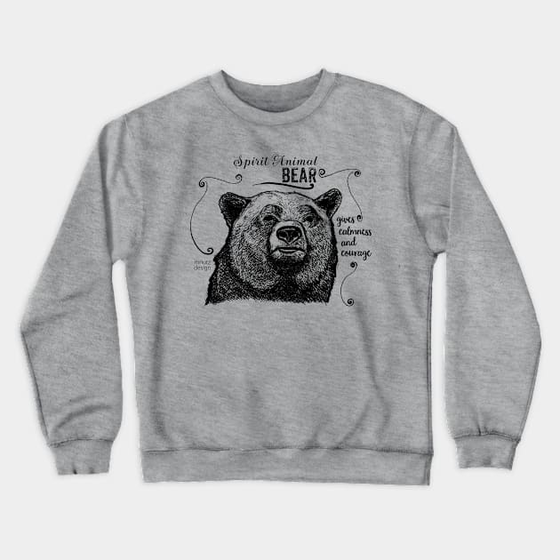 Spirit animal - bear black Crewneck Sweatshirt by mnutz